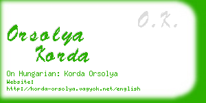 orsolya korda business card